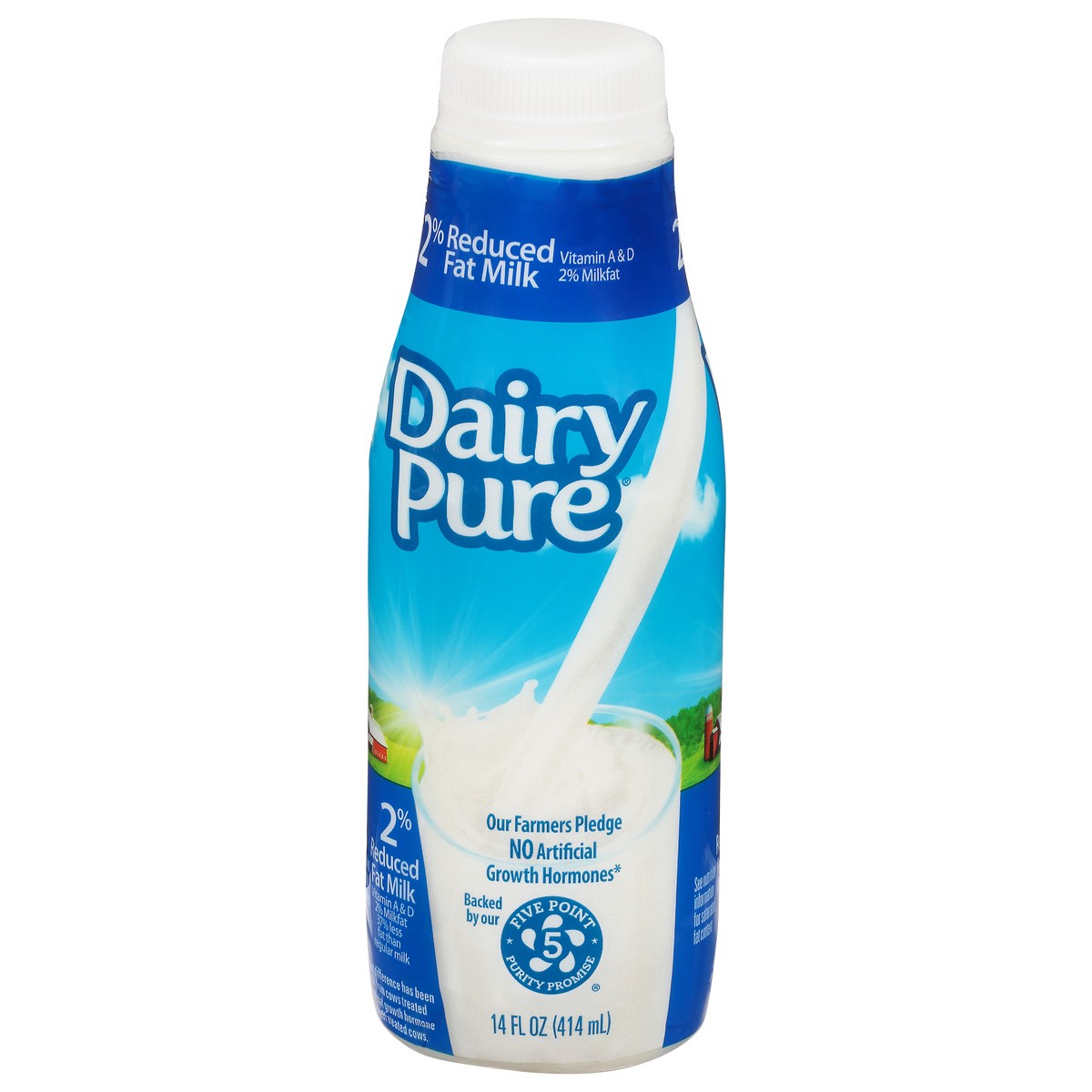 slide 10 of 12, Dairy Pure 2% Milk with Vitamin A and Vitamin D, Reduced Fat Milk Bottle - 14 Fl Oz, 14 fl oz