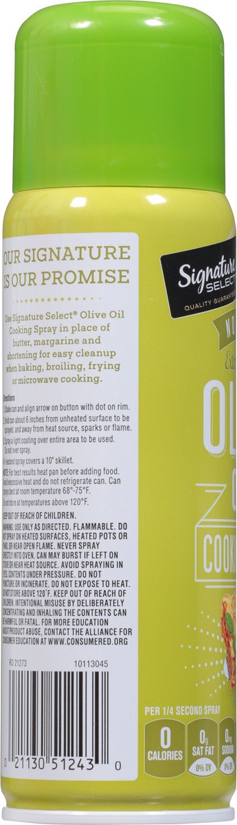 slide 2 of 9, Signature Select No Stick Extra Virgin Olive Oil Cooking Spray 5 oz, 5 oz