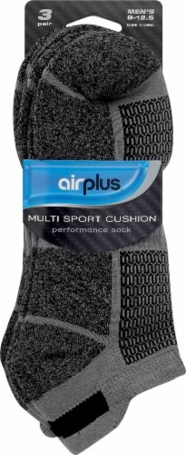 slide 1 of 1, Airplus Multi-Sport Socks-Blk, 3 ct