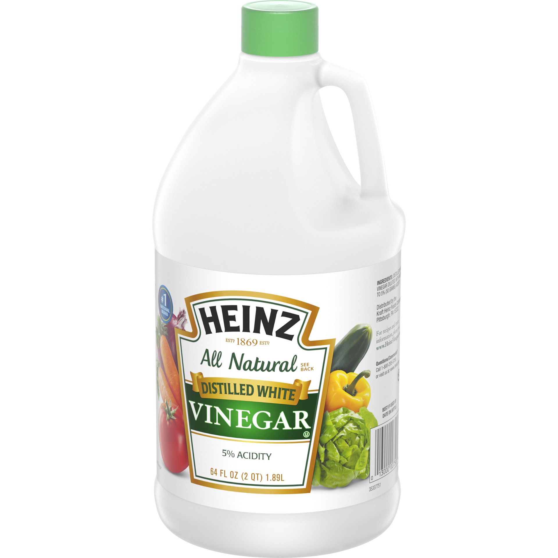 slide 2 of 4, Heinz All Natural Distilled White Vinegar 5% Acidity, 64 oz Jug, 64 fl oz