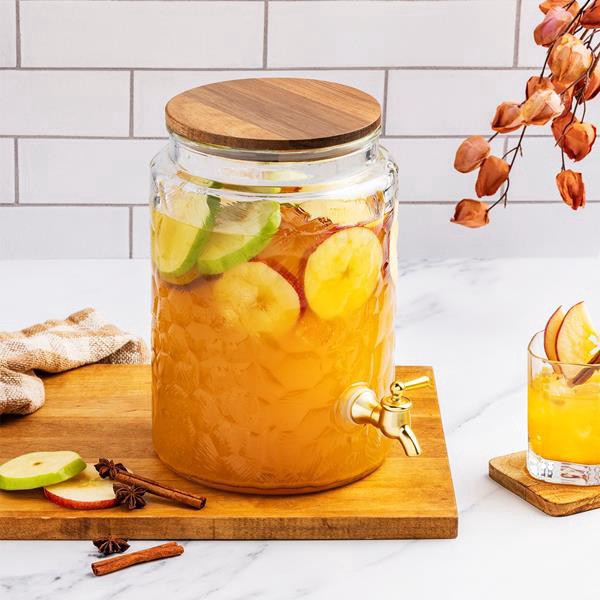 slide 1 of 1, Hy-Vee Seasons 1.5 Gal. Glass Drink Dispenser, 1 ct