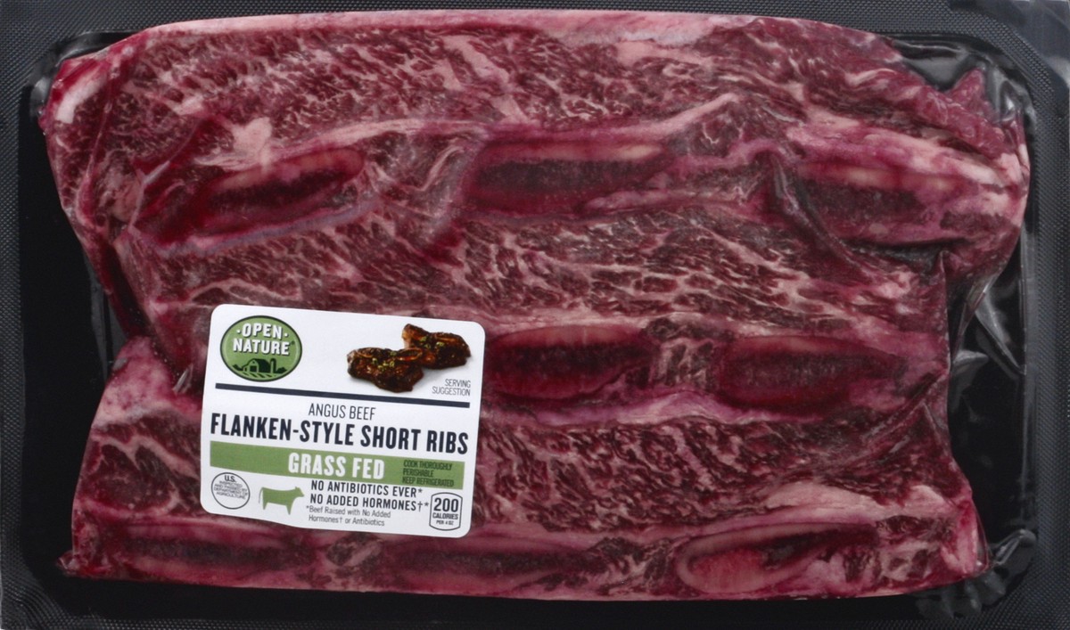 slide 2 of 2, Market District Open Nature Beef Flanken Short Ribs Bone In - 0.75 Lbs, per lb