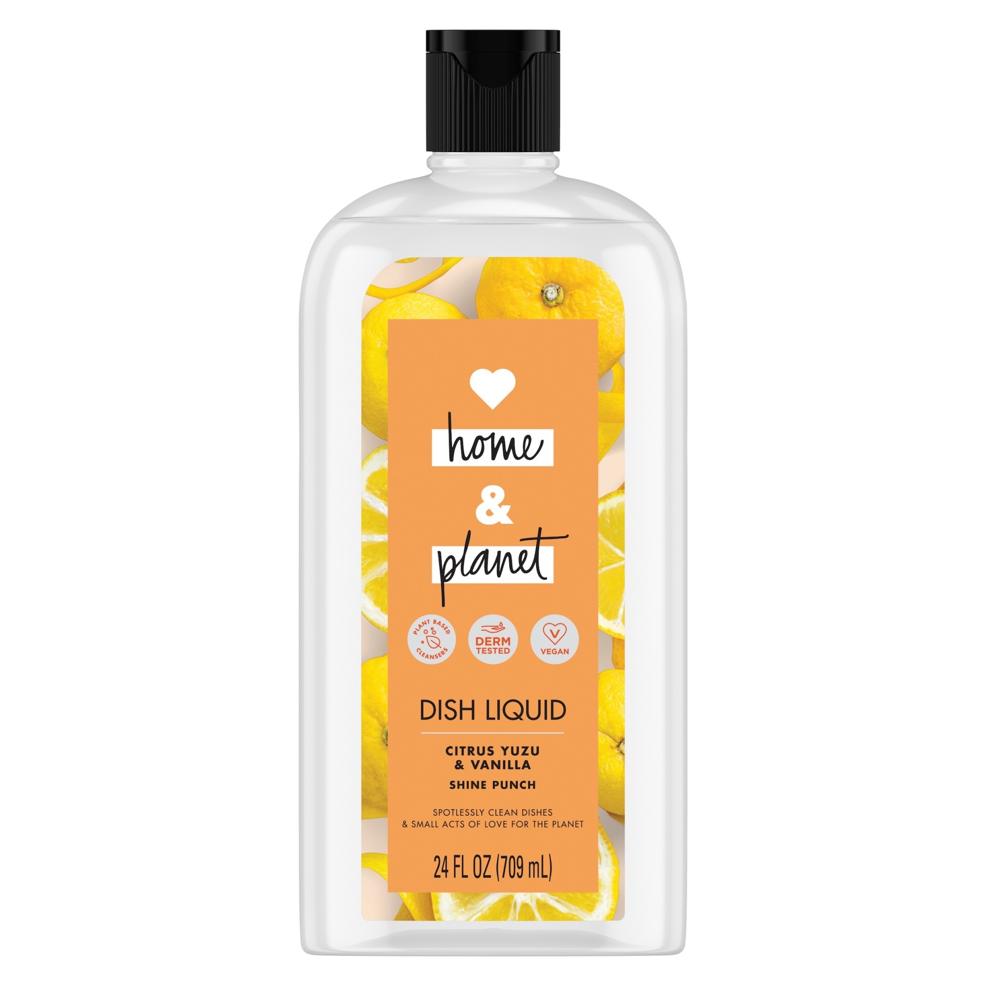 slide 1 of 4, Love Home and Planet Citrus Yuzu & Vanilla Liquid Dish Soap, 24 oz