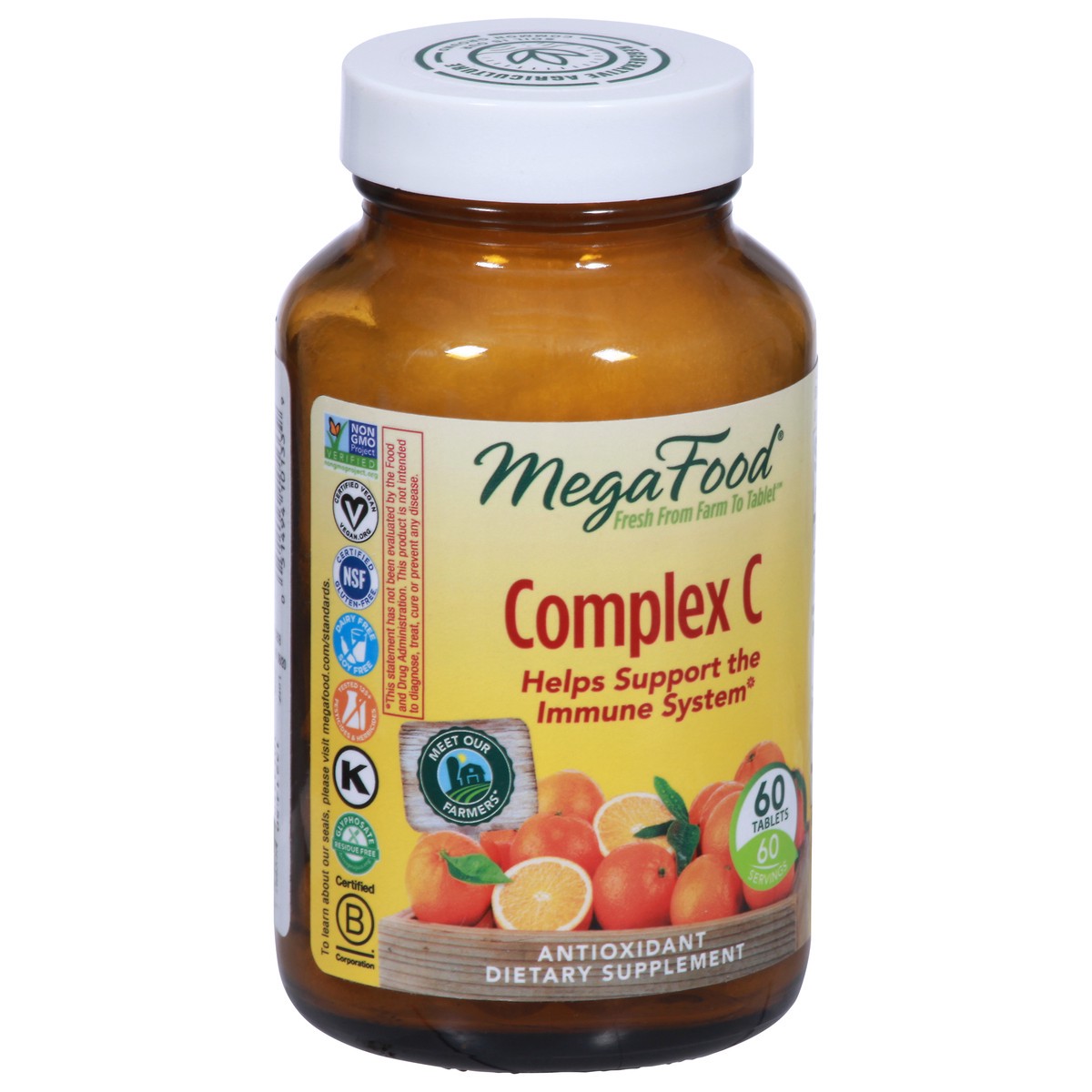 slide 3 of 9, MegaFood Complex C 60 Tablets, 1 ct