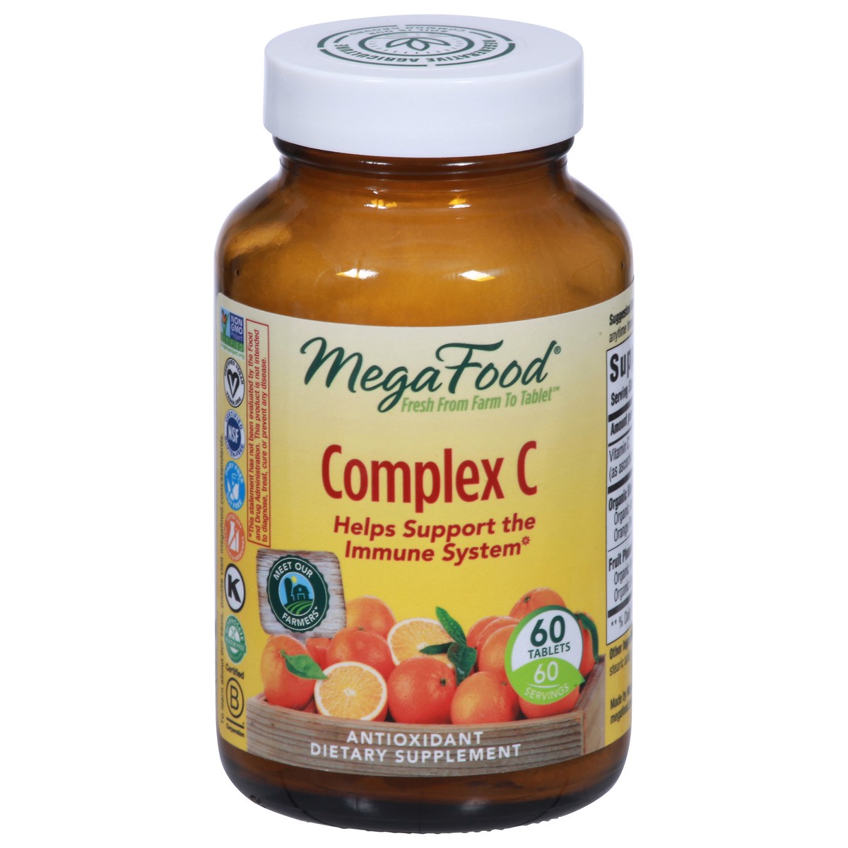 slide 1 of 9, MegaFood Complex C 60 Tablets, 1 ct