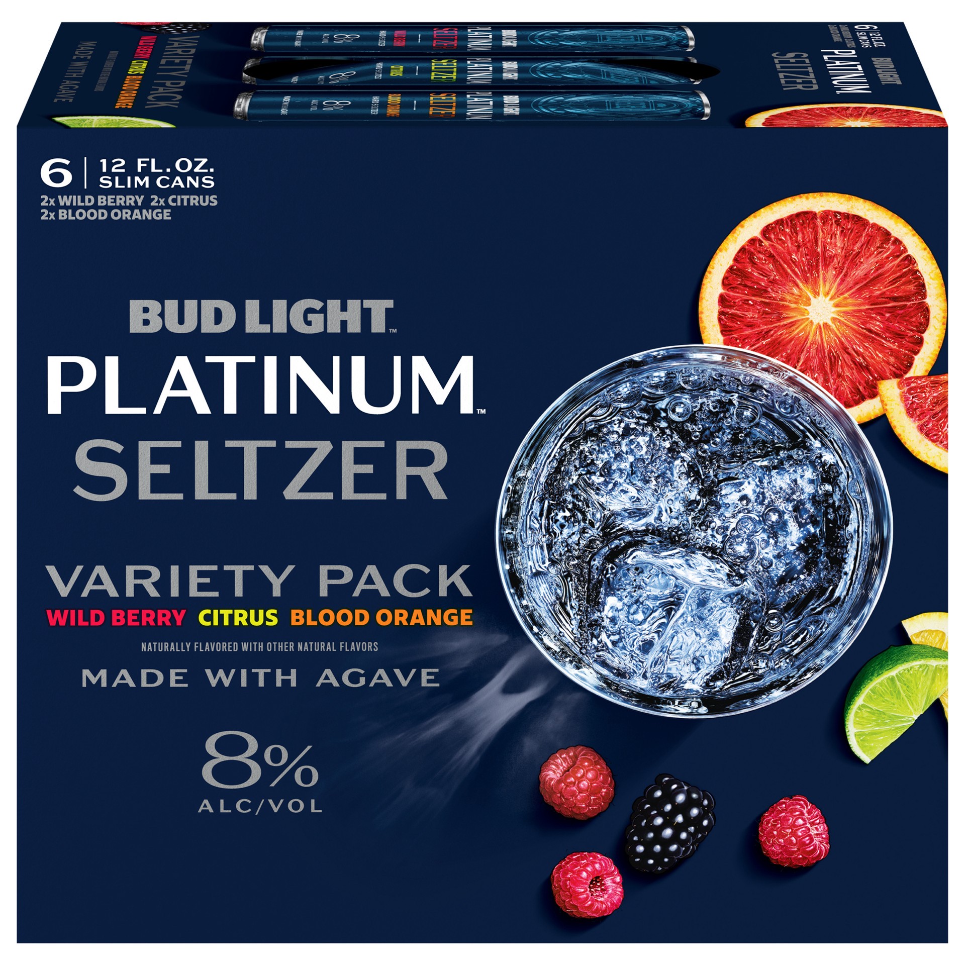 slide 9 of 9, Bud Light Platinum Seltzer Variety Pack, Hard Seltzer, Gluten Free, 6 Pack, 12 FL OZ Slim Cans, 6 ct