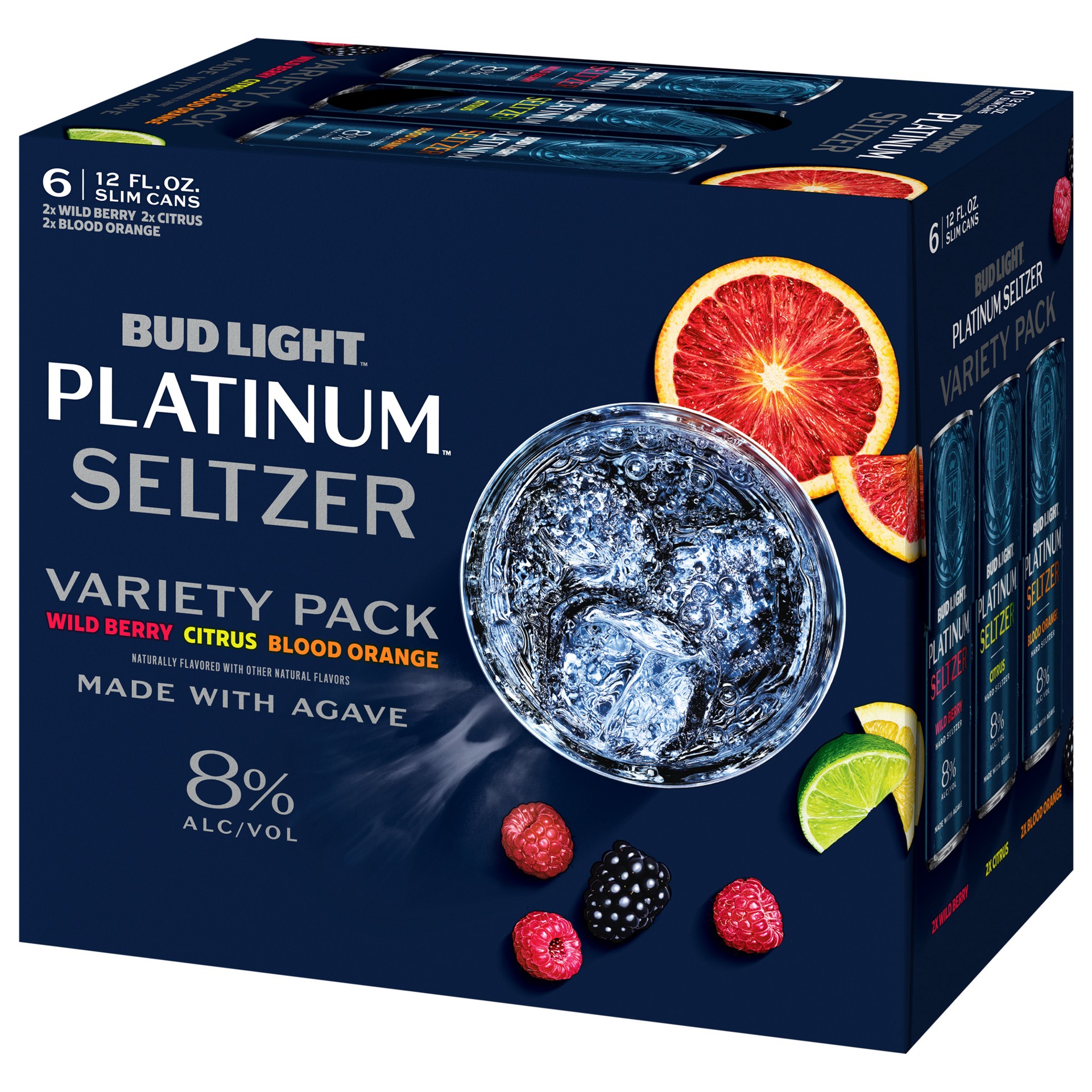 slide 6 of 9, Bud Light Platinum Seltzer Variety Pack, Hard Seltzer, Gluten Free, 6 Pack, 12 FL OZ Slim Cans, 6 ct