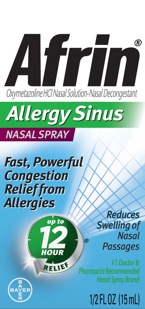 slide 1 of 8, Afrin Allergy Sinus Nasal Spray, 0.5 fl oz