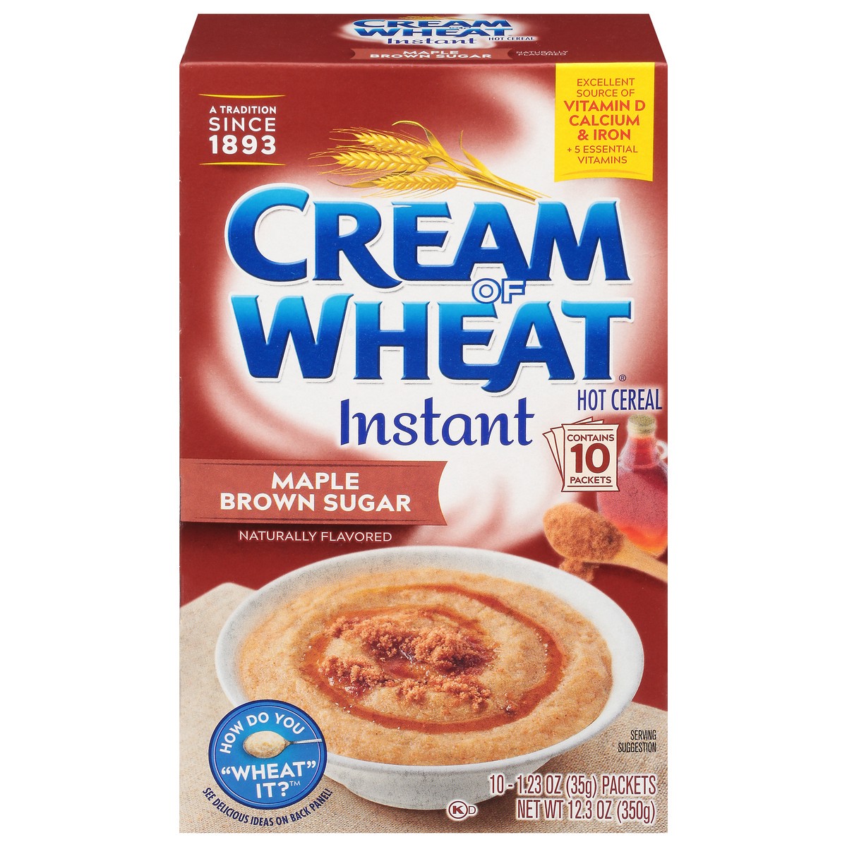 slide 1 of 9, Cream of Wheat Instant Maple Brown Sugar Hot Cereal, 