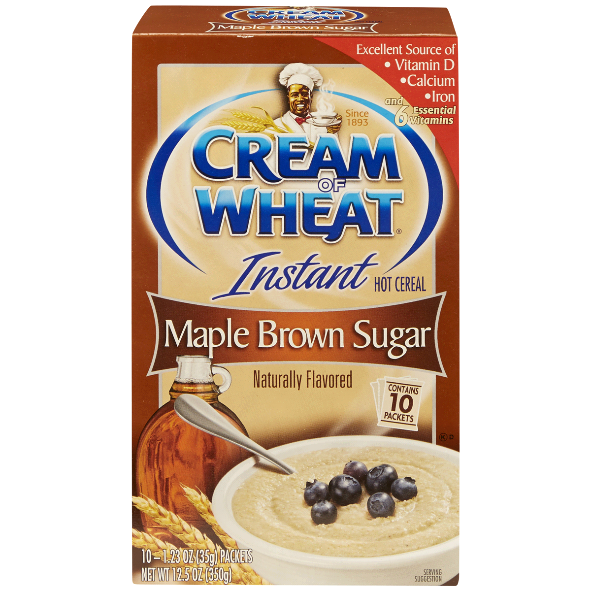 slide 1 of 8, Cream of Wheat Instant Maple Brown Sugar Hot Cereal, 10 ct