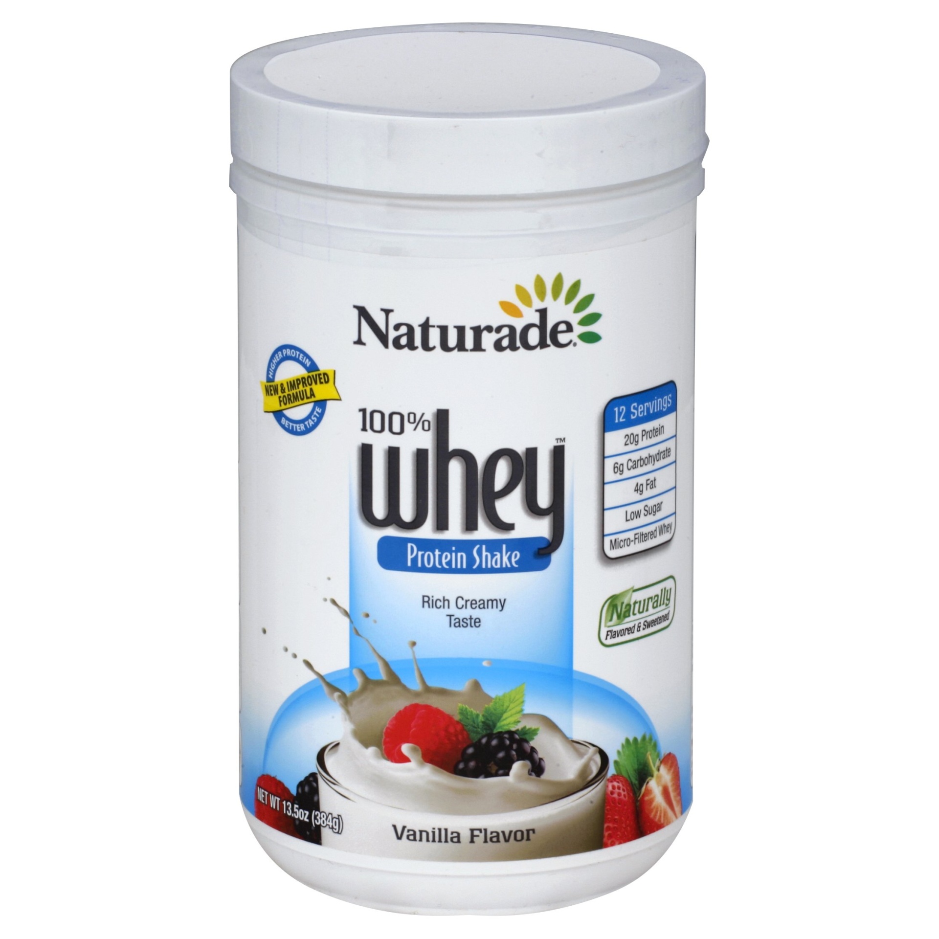 slide 1 of 2, Naturade 100% Whey Protein Booster Powder Van Flavor, 12 oz