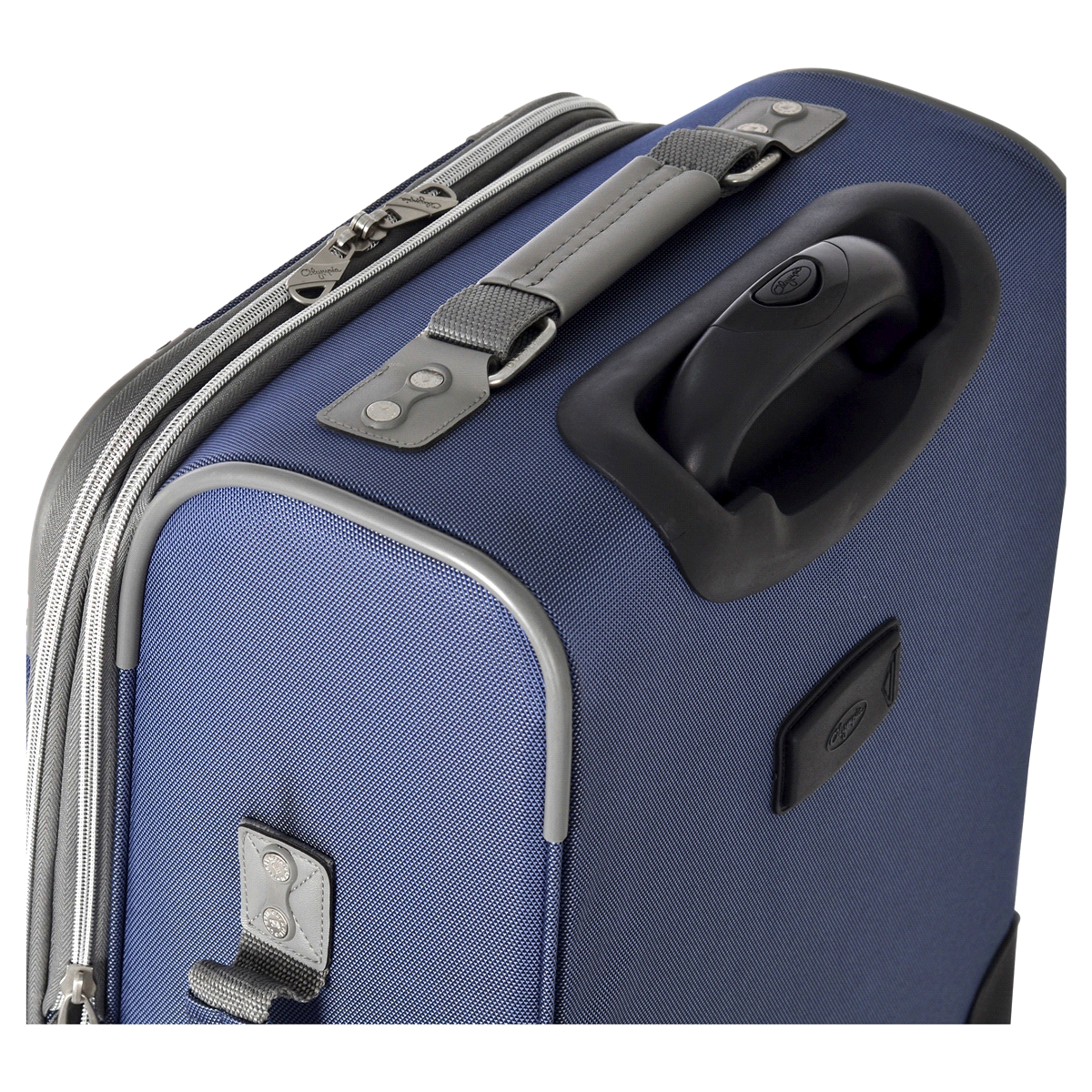 slide 3 of 5, Olympia Tuscany Carry-on Spinner Luggage Blue, 21 in x 14 in x 10.5 in