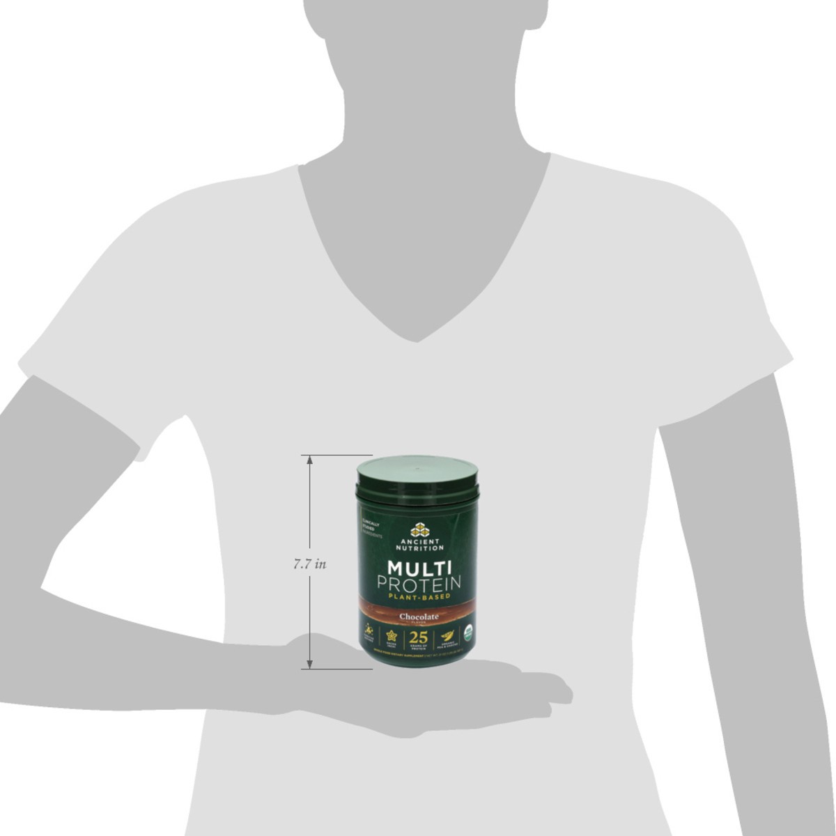 slide 10 of 15, Ancient Nutrition Milk Chocolate Plant Protein, 587 gram