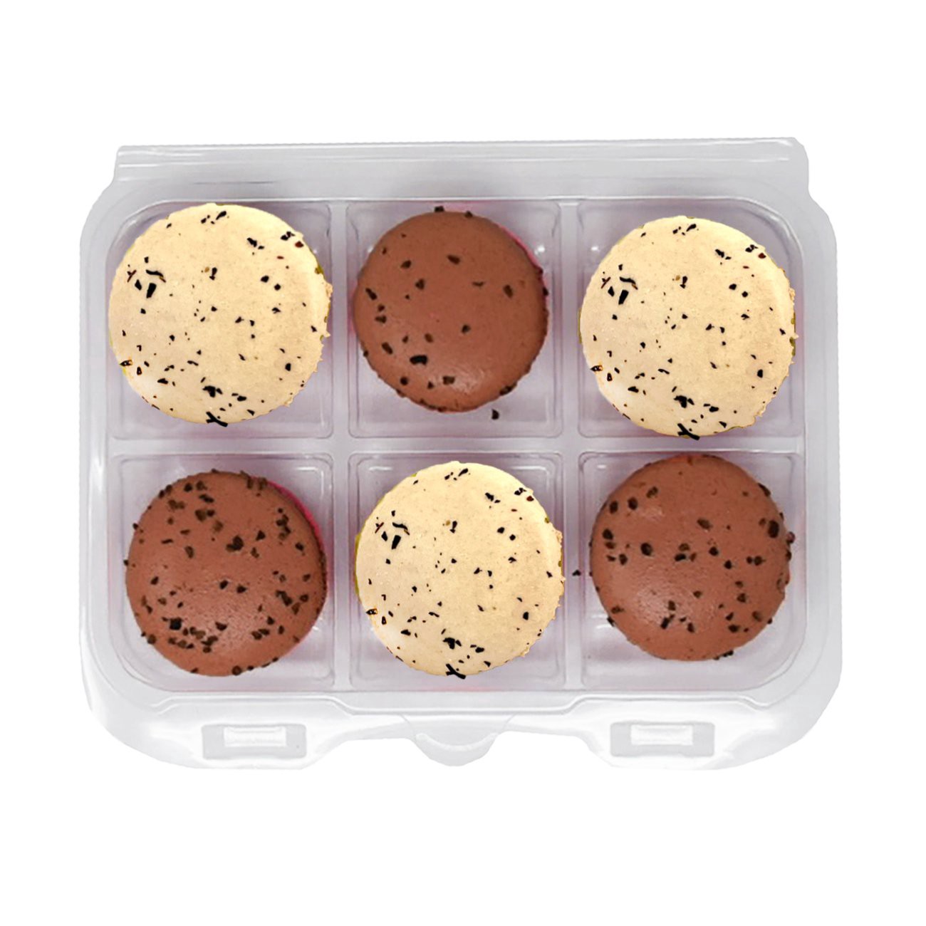 slide 1 of 1, H-E-B Bakery Chocolate Raspberry & Earl Grey Macaron Cookies, 6 ct