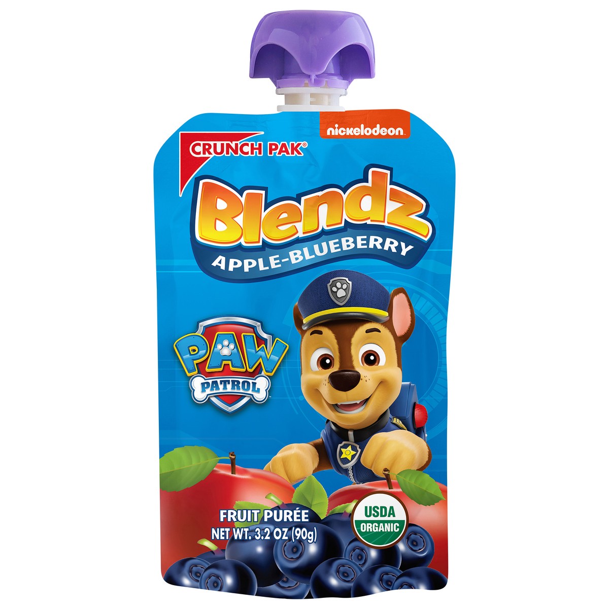 slide 1 of 7, Crunch Pak Blendz Paw Apple Blueberry Pouch 6/3.2oz., 3.2 oz