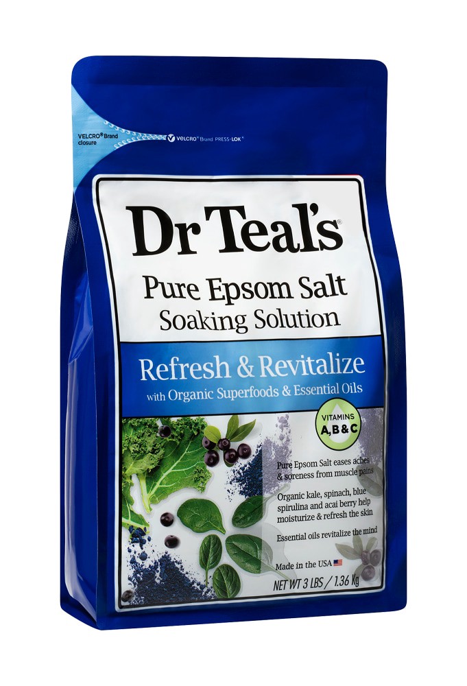 slide 1 of 4, Dr. Teal's Refresh & Revitalize Pure Epsom Salt, 3 lb