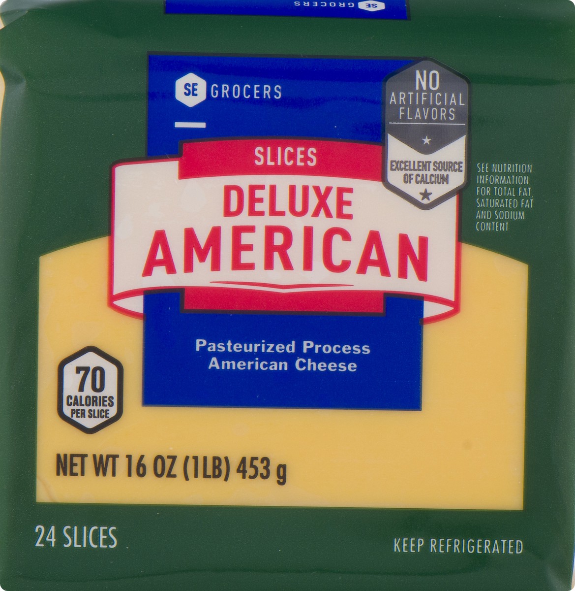 slide 8 of 10, SE Grocers Slices Deluxe American - 24 CT, 16 oz