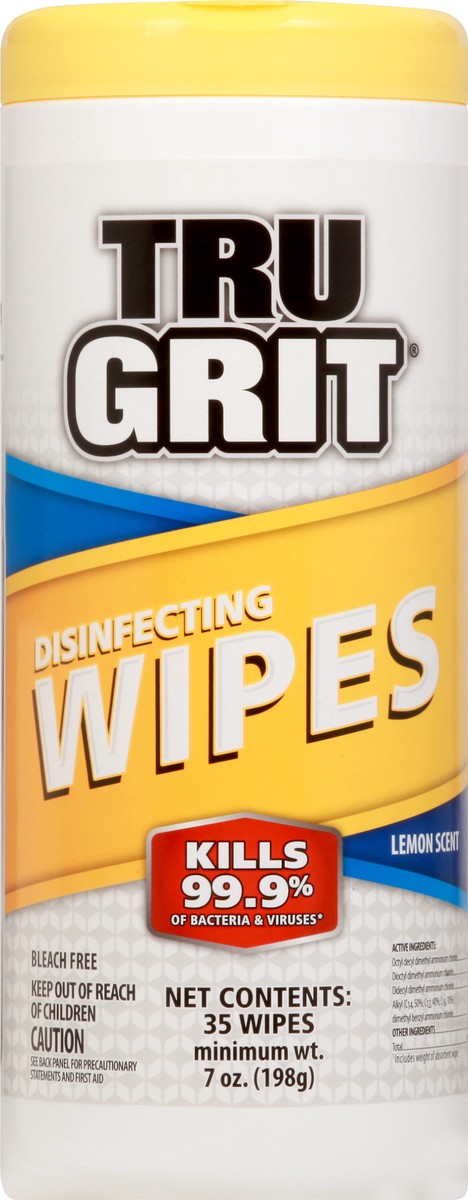 slide 2 of 7, Tru Grit Lemon Scent Disinfecting Wipes&Nbsp;, 35 ct