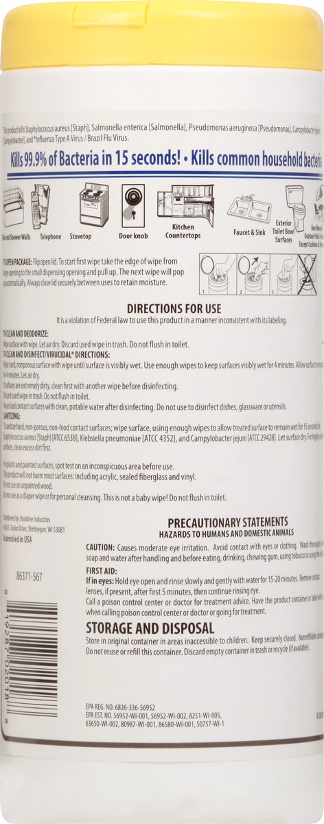 slide 6 of 7, Tru Grit Lemon Scent Disinfecting Wipes&Nbsp;, 35 ct