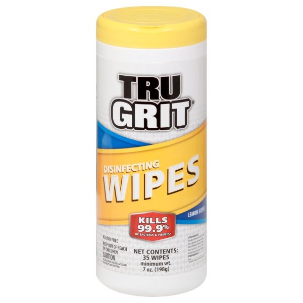 slide 1 of 7, Tru Grit Lemon Scent Disinfecting Wipes&Nbsp;, 35 ct