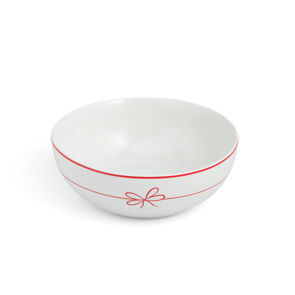 slide 1 of 1, Hy-Vee Seasons Red Bow Serving Bowl, 1 ct