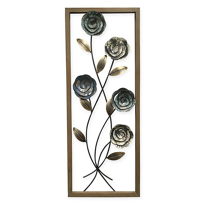 slide 1 of 1, StyleCraft Floral I Metal Panel Wall Art, 14 in x 35 in