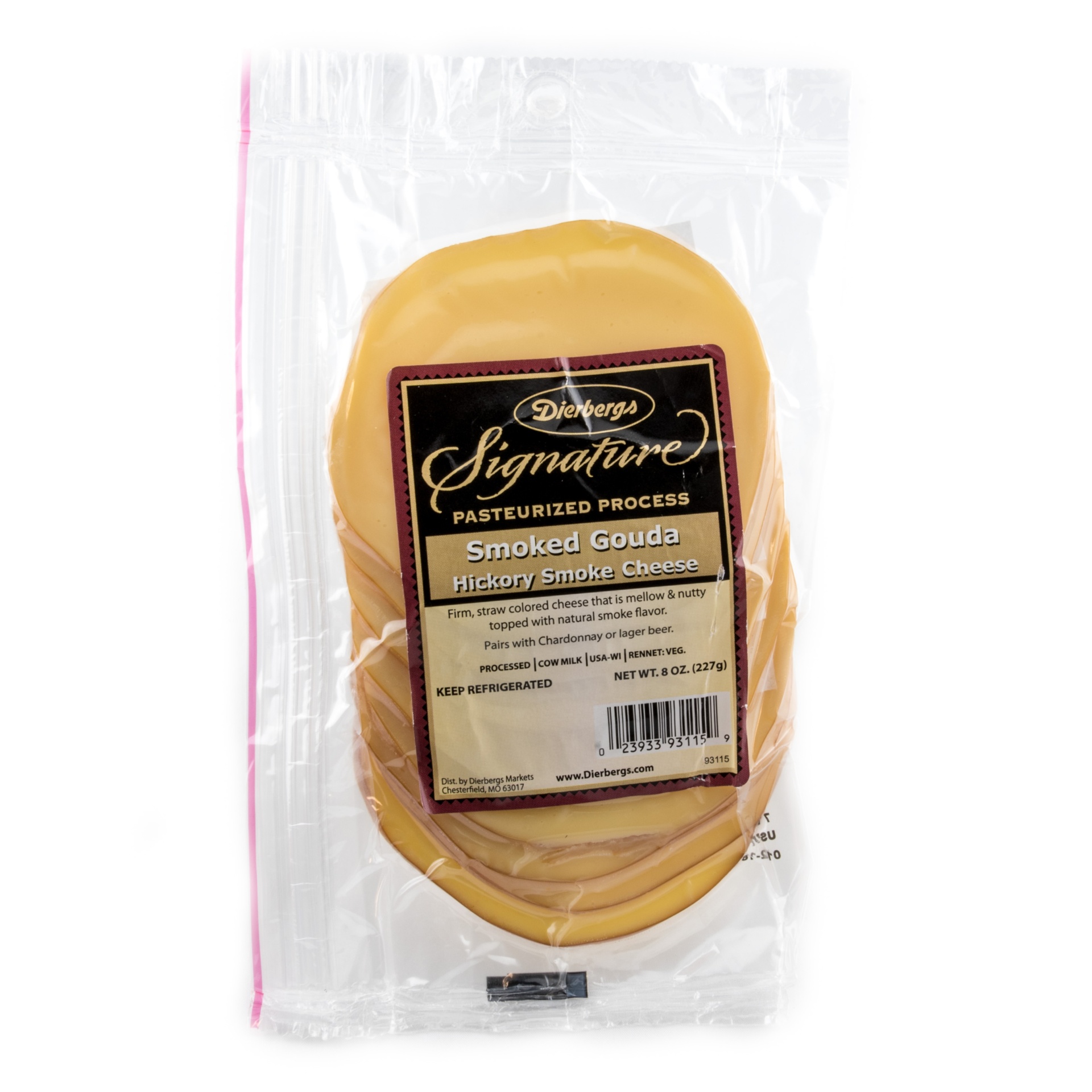 slide 1 of 1, Dierbergs Signature Smoked Gouda Slices, 8 oz