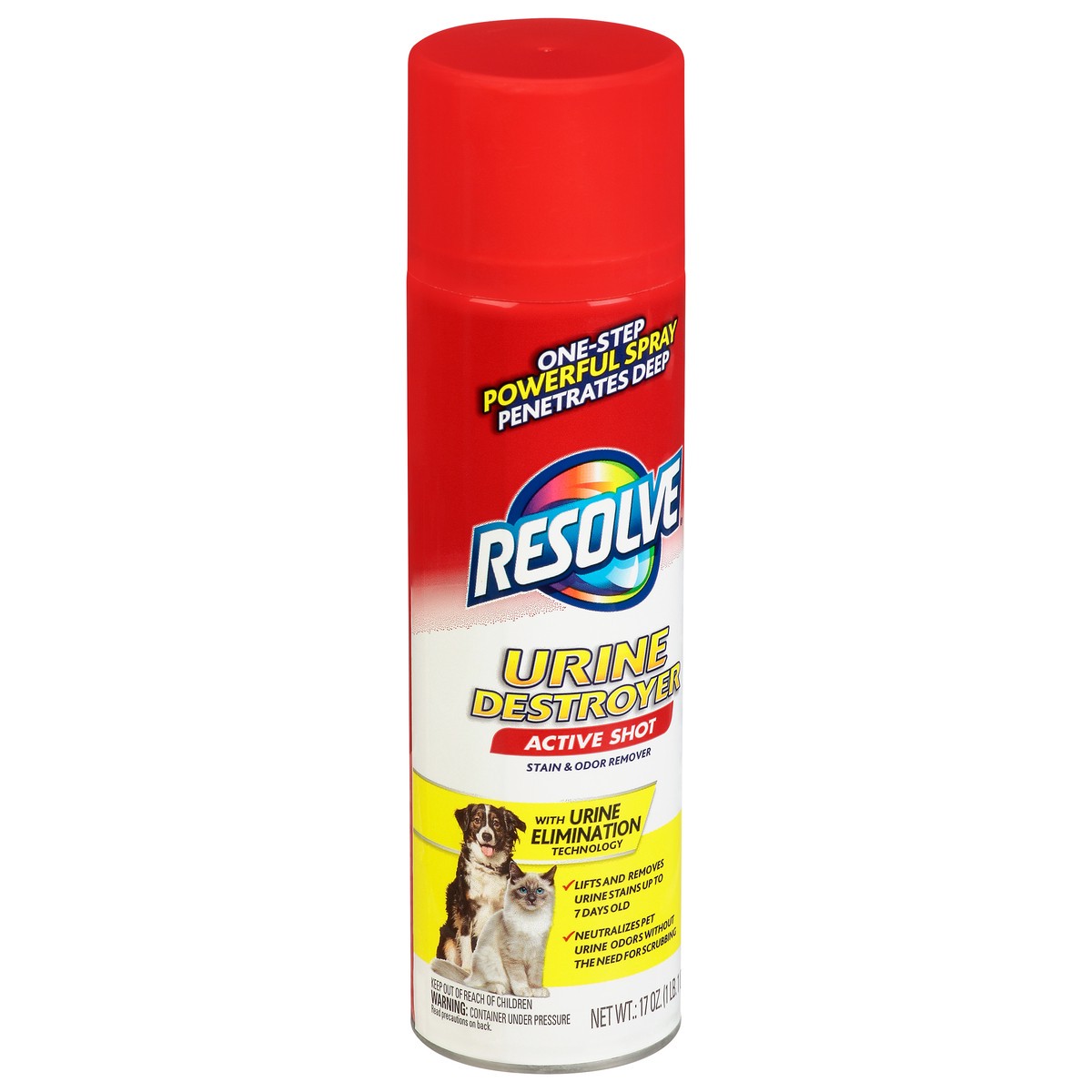 slide 11 of 13, Resolve Urine Destroyer Active Shot Stain & Odor Remover 17 oz, 17 oz