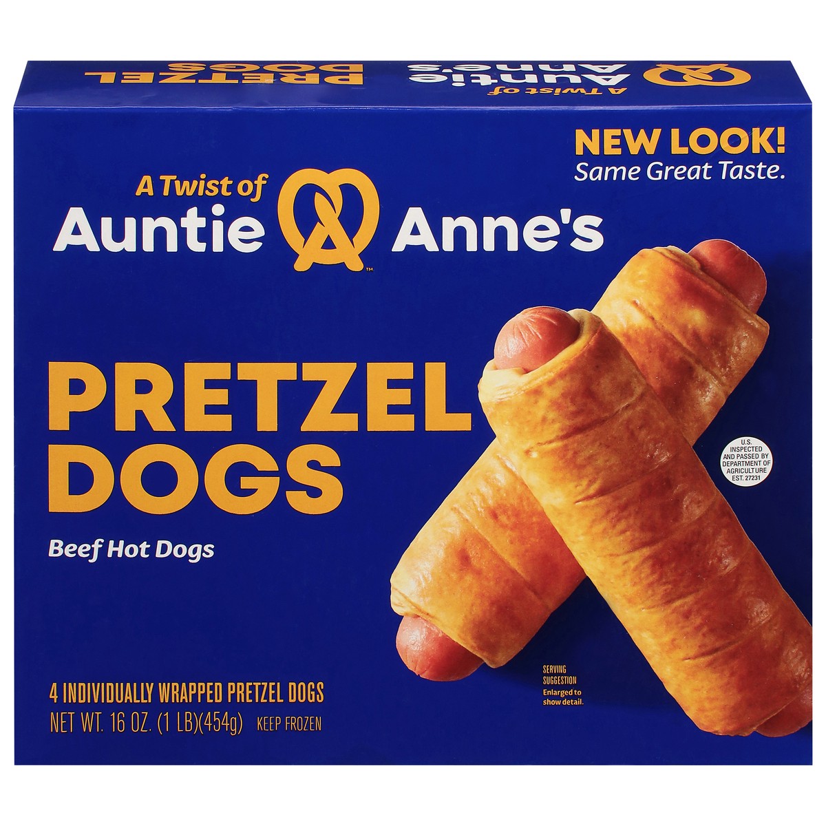 slide 1 of 9, Auntie Anne's Pretzel Dogs 4 Each, 16 oz