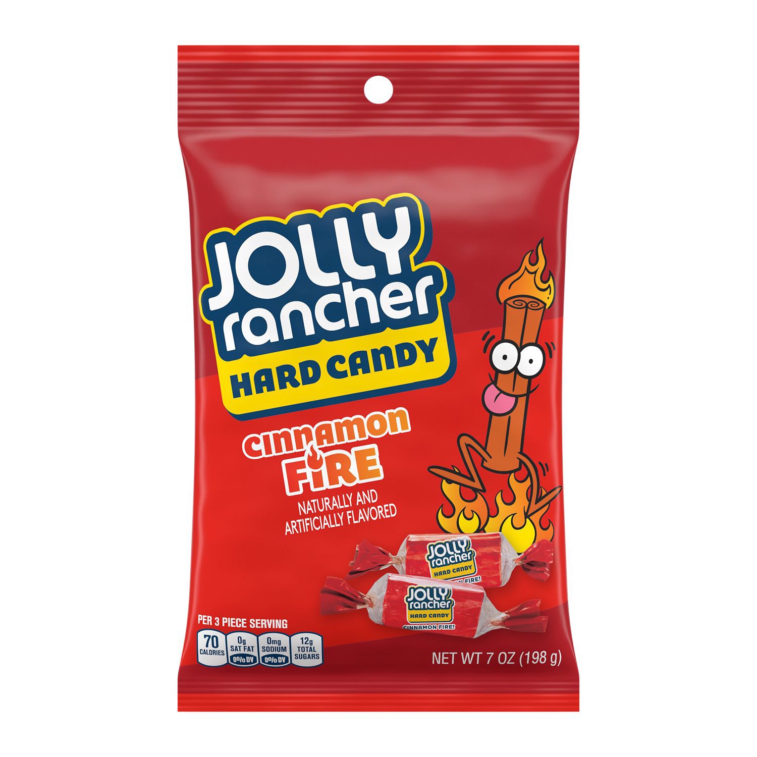 slide 1 of 5, Jolly Rancher Cinnamon Fire Flavored Hard Candy, Individually Wrapped, 7 oz, Bag, 7 oz