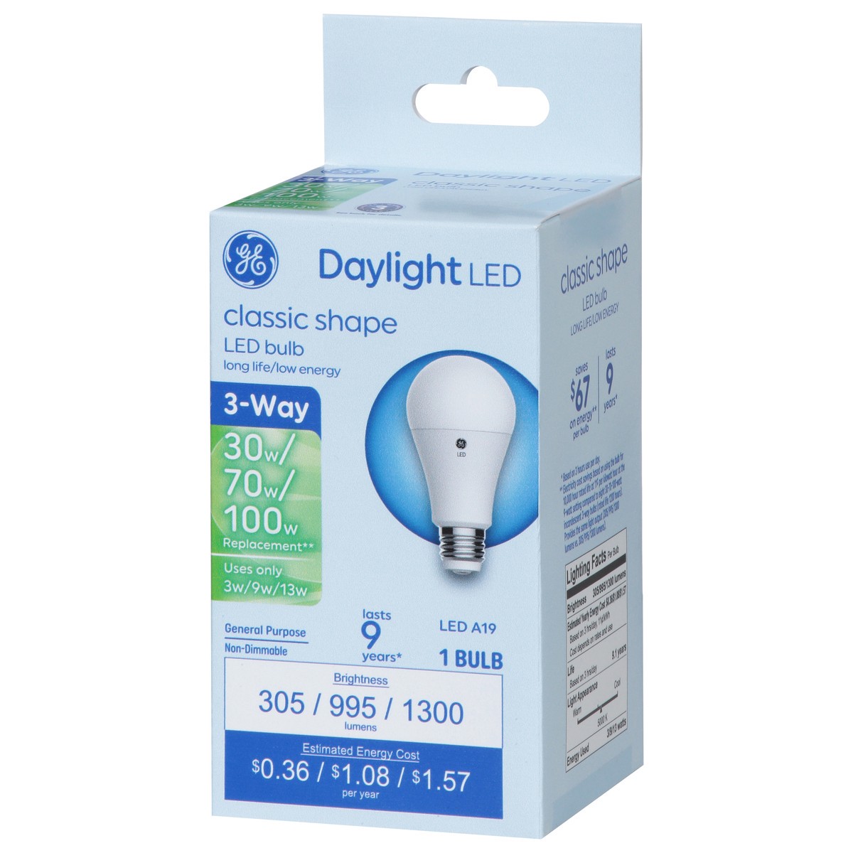 slide 3 of 9, GE LED Daylight Classic Shape Light Bulbs 1 ea, 1 ct