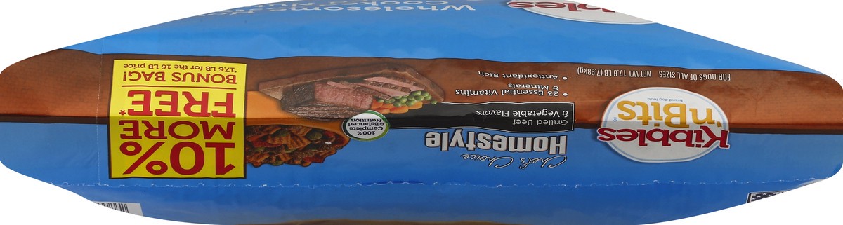 slide 6 of 6, Kibbles 'n Bits Homestyle Grilled Beef & Vegetable Flavors Dog Food, 17.6-Pound, 17.6 lb