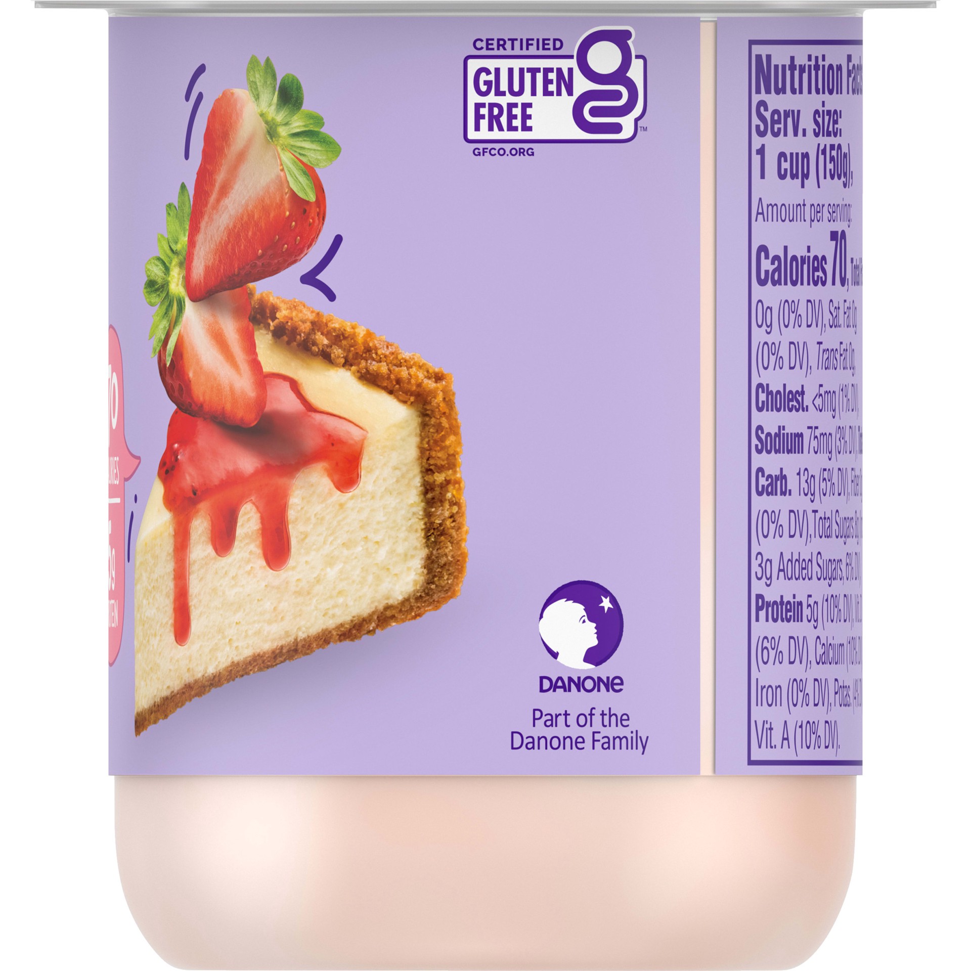 slide 2 of 5, Light + Fit Dannon Light & Fit Greek Strawberry Cheesecake, 5.3 oz