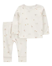 Carter's Baby 2-Piece Bird Print Long-Sleeve Tee & Pant Set - Multi NB