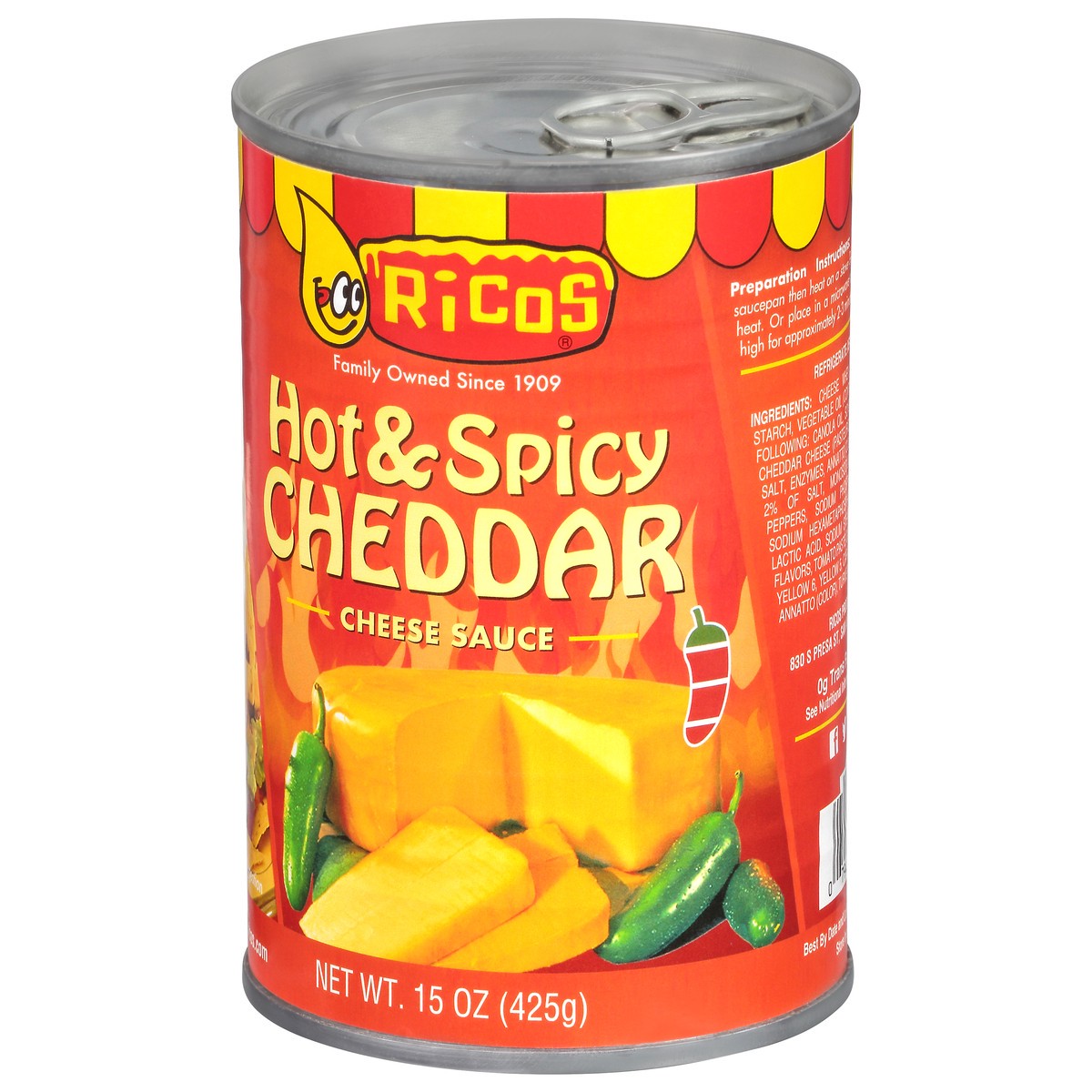 slide 11 of 13, Rico's Hot & Spicy Cheddar Cheese Sauce 15 oz, 15 oz