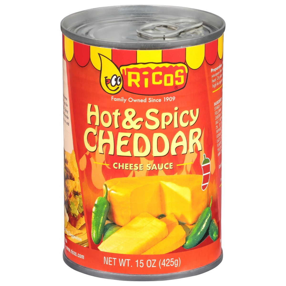 slide 1 of 1, Rico's Hot and Spicy Cheese Sauce, 15 oz
