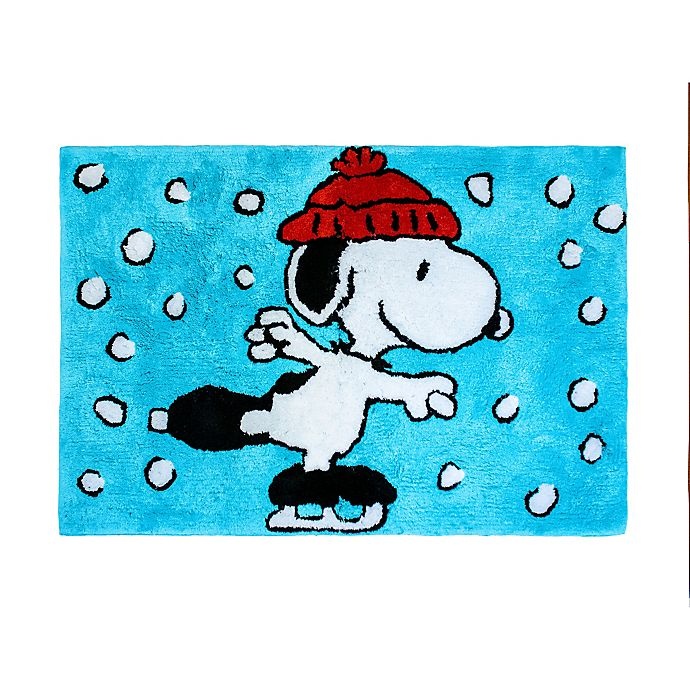 slide 1 of 1, Peanuts Wonderland Bath Rug - Blue'', 20 in x 30 in