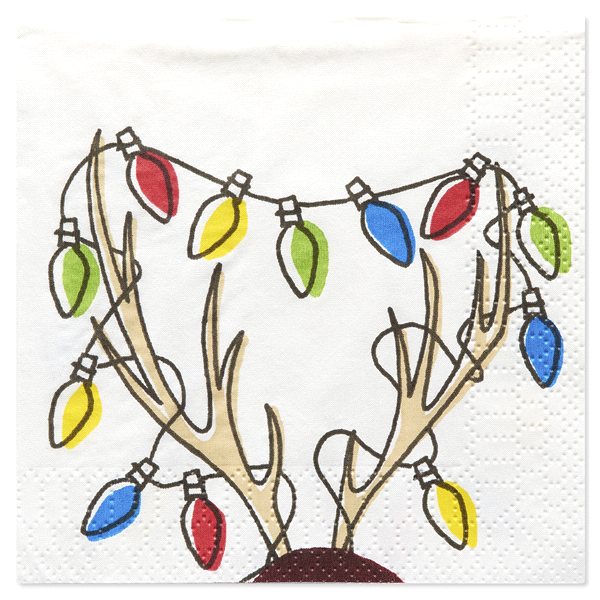 slide 1 of 1, Papyrus Holiday Lights Beverage Napkins, 1 ct