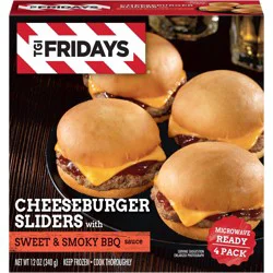 T.G.I. Friday's TGI Fridays Frozen Appetizers Cheeseburger Sliders with Sweet & Smoky BBQ Sauce, 4 ct. Box