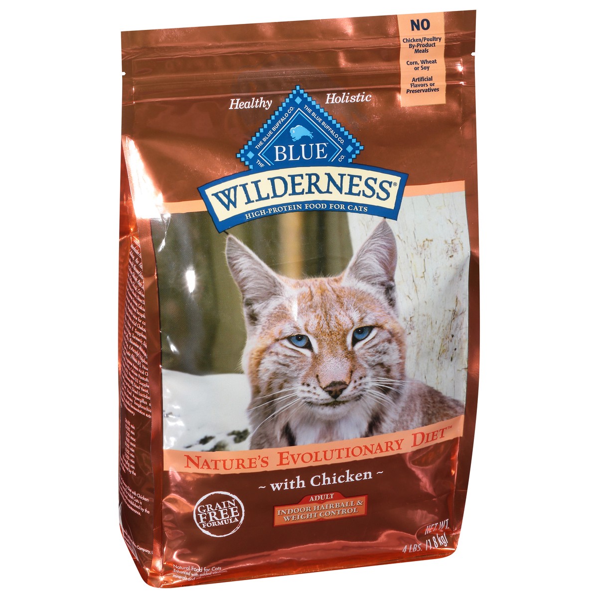 slide 7 of 9, Blue Buffalo Blue Wilderness Natural Adult Indoor Hairball & Weight Control Nature''s Evolutionary Diet with Chicken Food for Cats 4 lb, 4 lb