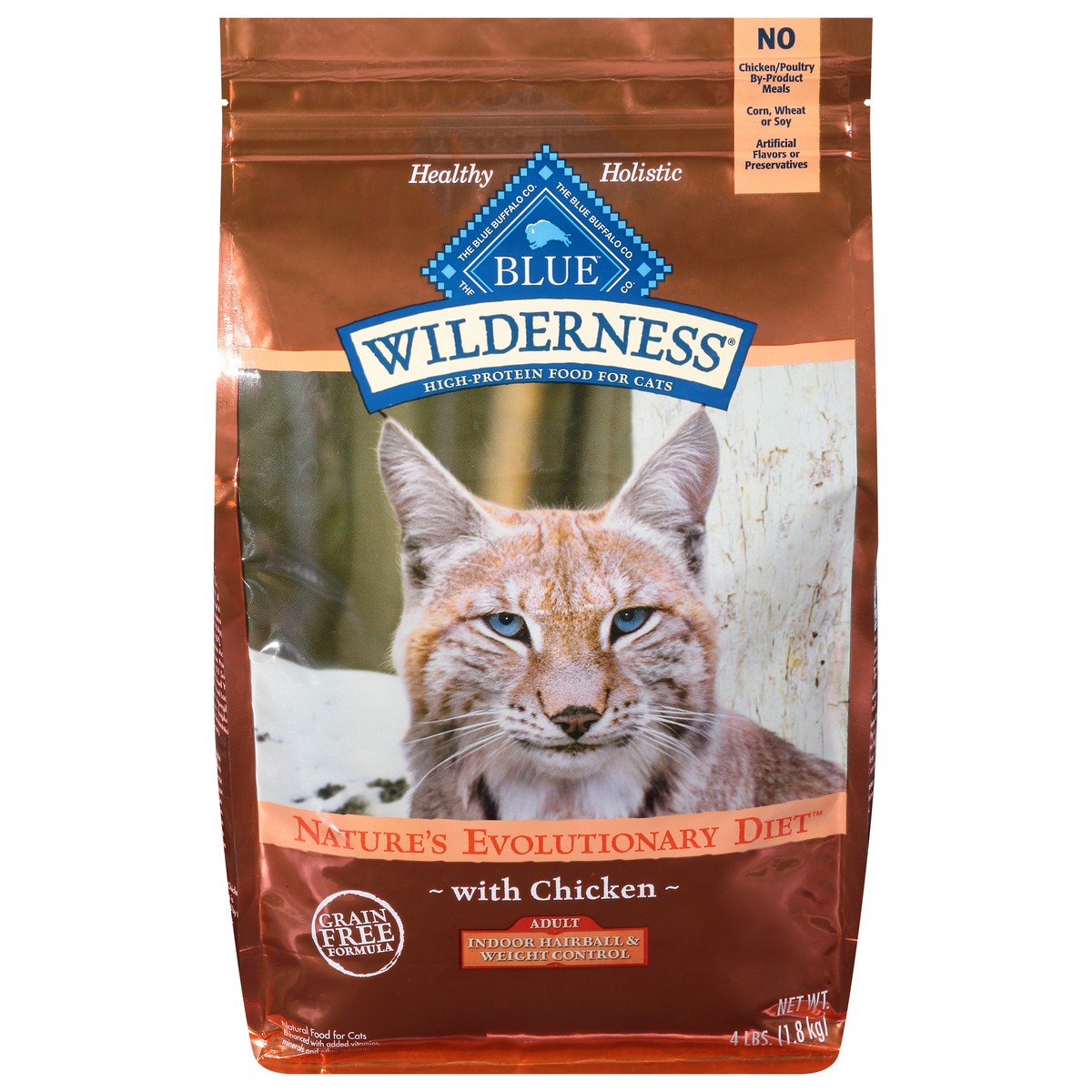 slide 1 of 9, Blue Buffalo Blue Wilderness Natural Adult Indoor Hairball & Weight Control Nature''s Evolutionary Diet with Chicken Food for Cats 4 lb, 4 lb