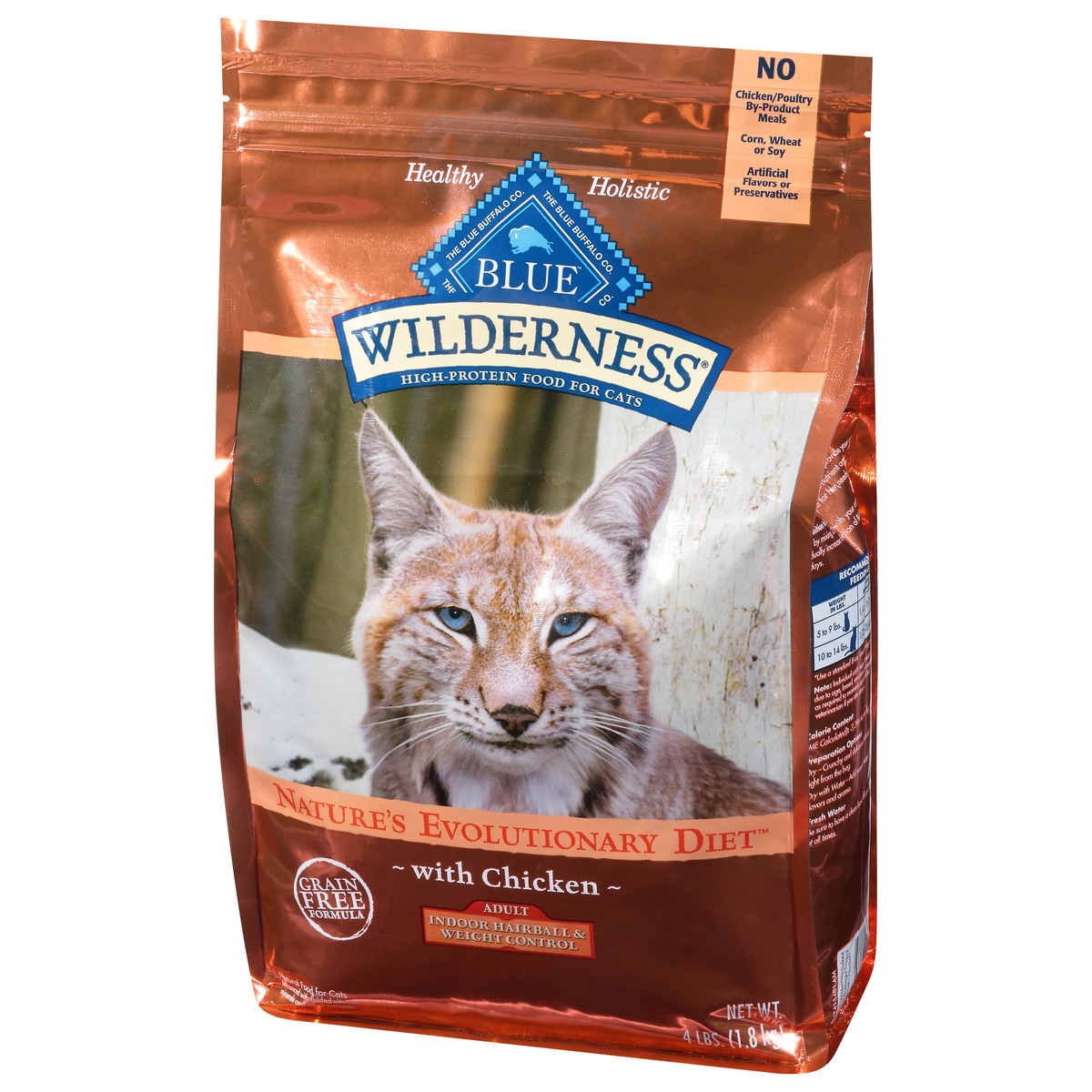 slide 9 of 9, Blue Buffalo Blue Wilderness Natural Adult Indoor Hairball & Weight Control Nature''s Evolutionary Diet with Chicken Food for Cats 4 lb, 4 lb