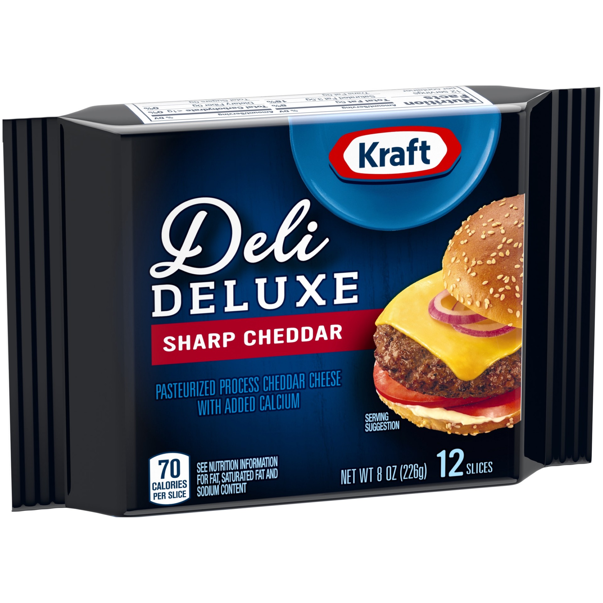 slide 4 of 5, Kraft Deli Deluxe Sharp Cheddar Cheese Slices, 12 ct Pack, 12 ct
