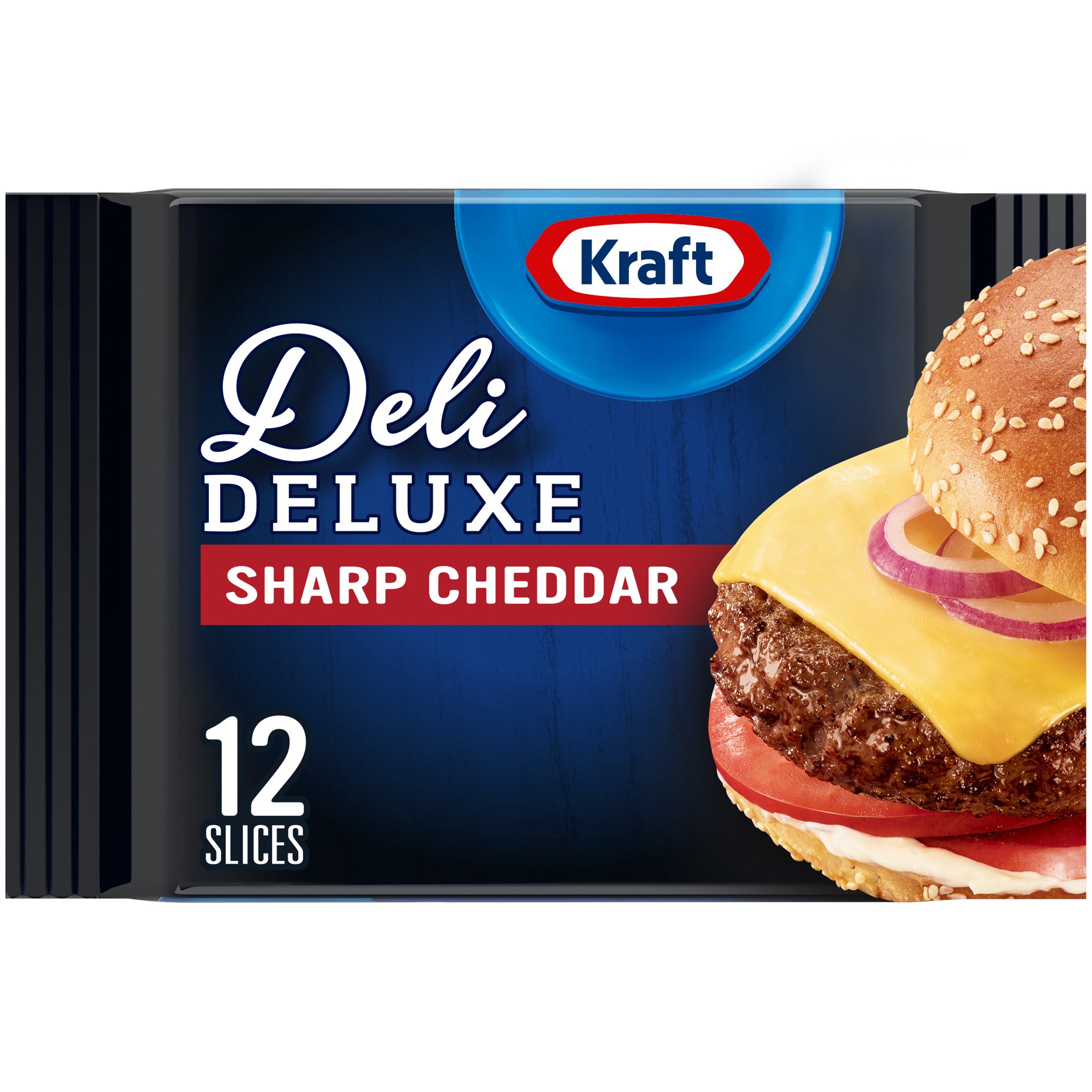 slide 1 of 5, Kraft Deli Deluxe Sharp Cheddar Cheese Slices, 12 ct Pack, 12 ct