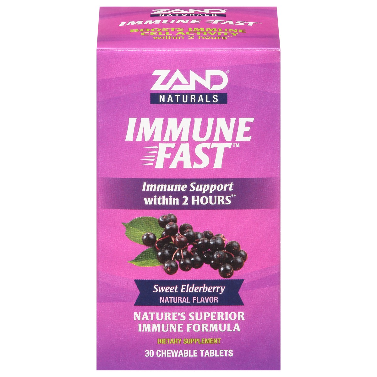 slide 1 of 9, ZAND Elderberry Immune Fast Chewable Tablets, 30 ct