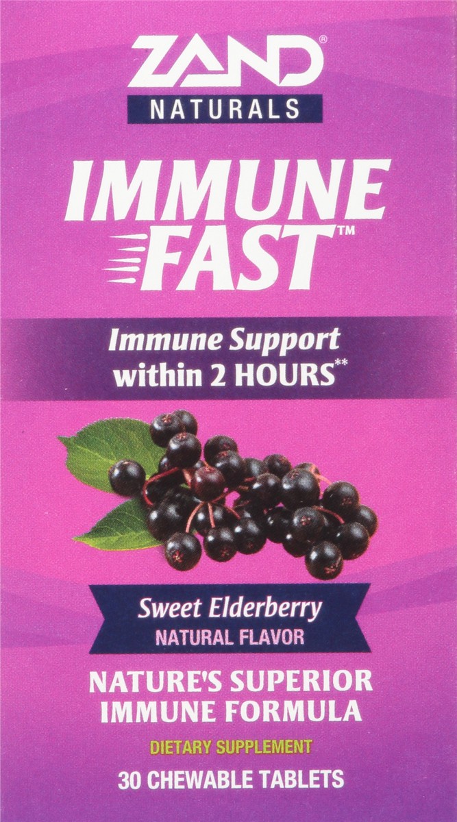 slide 1 of 9, ZAND Elderberry Immune Fast Chewable Tablets, 30 ct