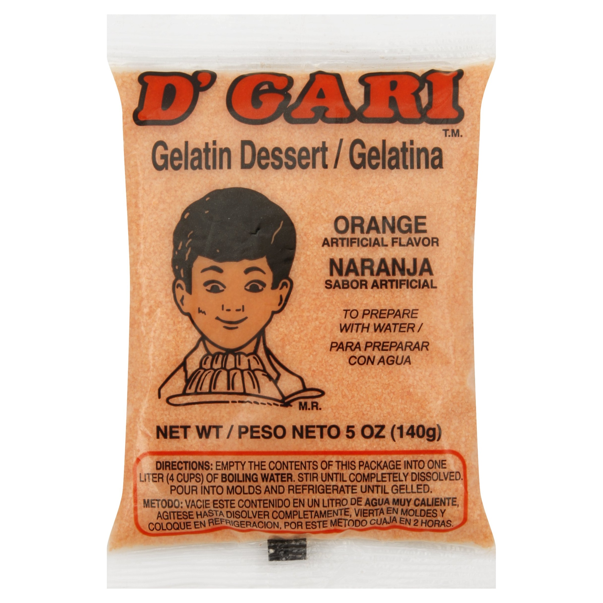 slide 1 of 5, D'Gari Orange Gelatin Dessert Mix, 5 oz