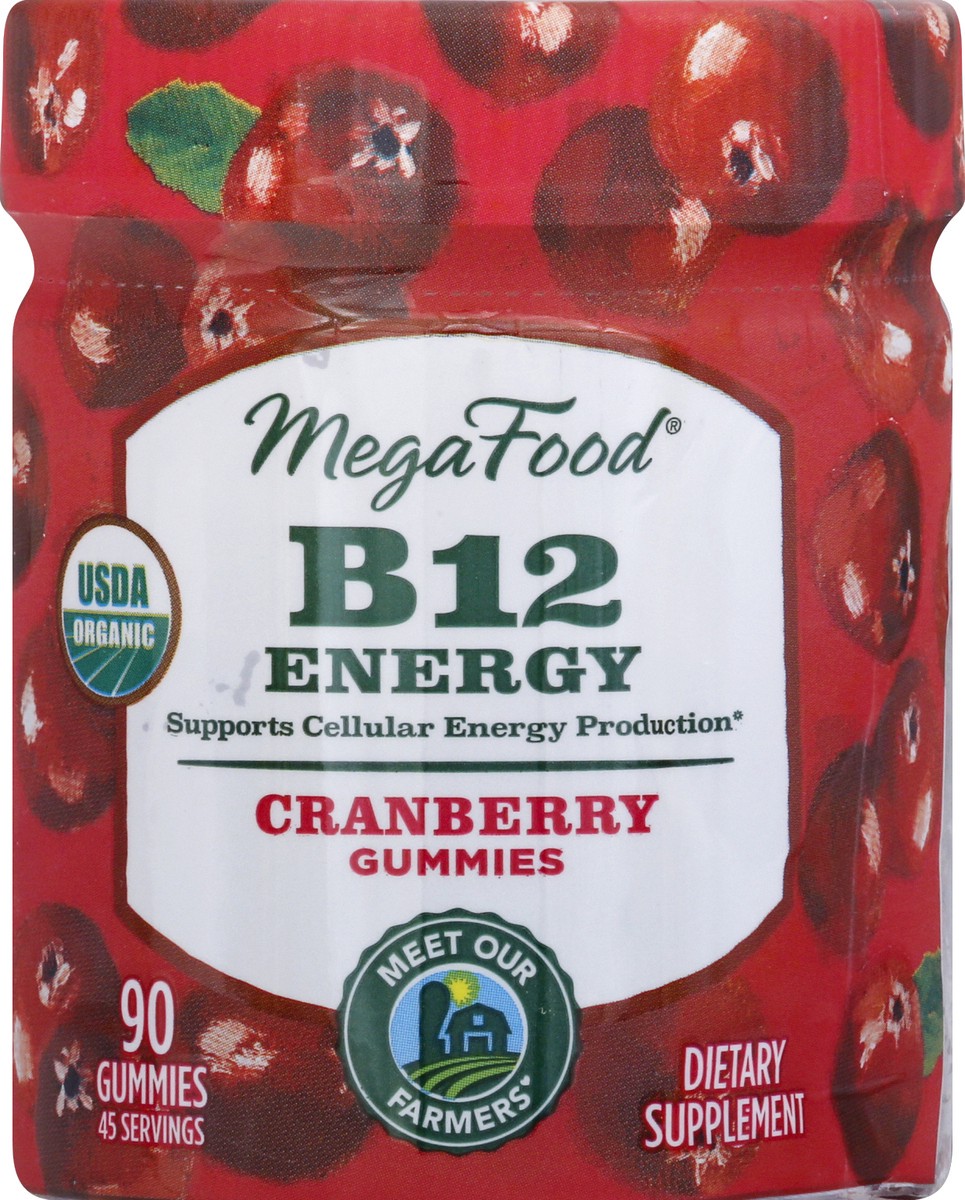 slide 5 of 6, MegaFood B12 Energy Cranberry Gummies, 90 ct