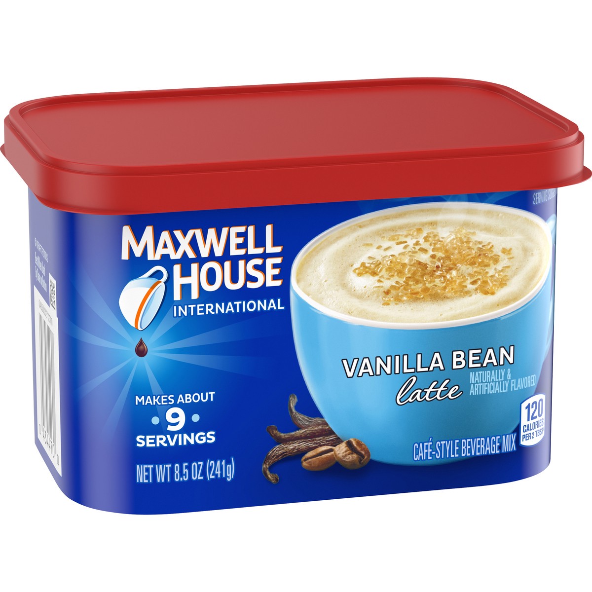 slide 9 of 9, Maxwell House International Vanilla Bean Latte Café-Style Instant Coffee Beverage Mix, 8.5 oz. Canister, 8.5 oz