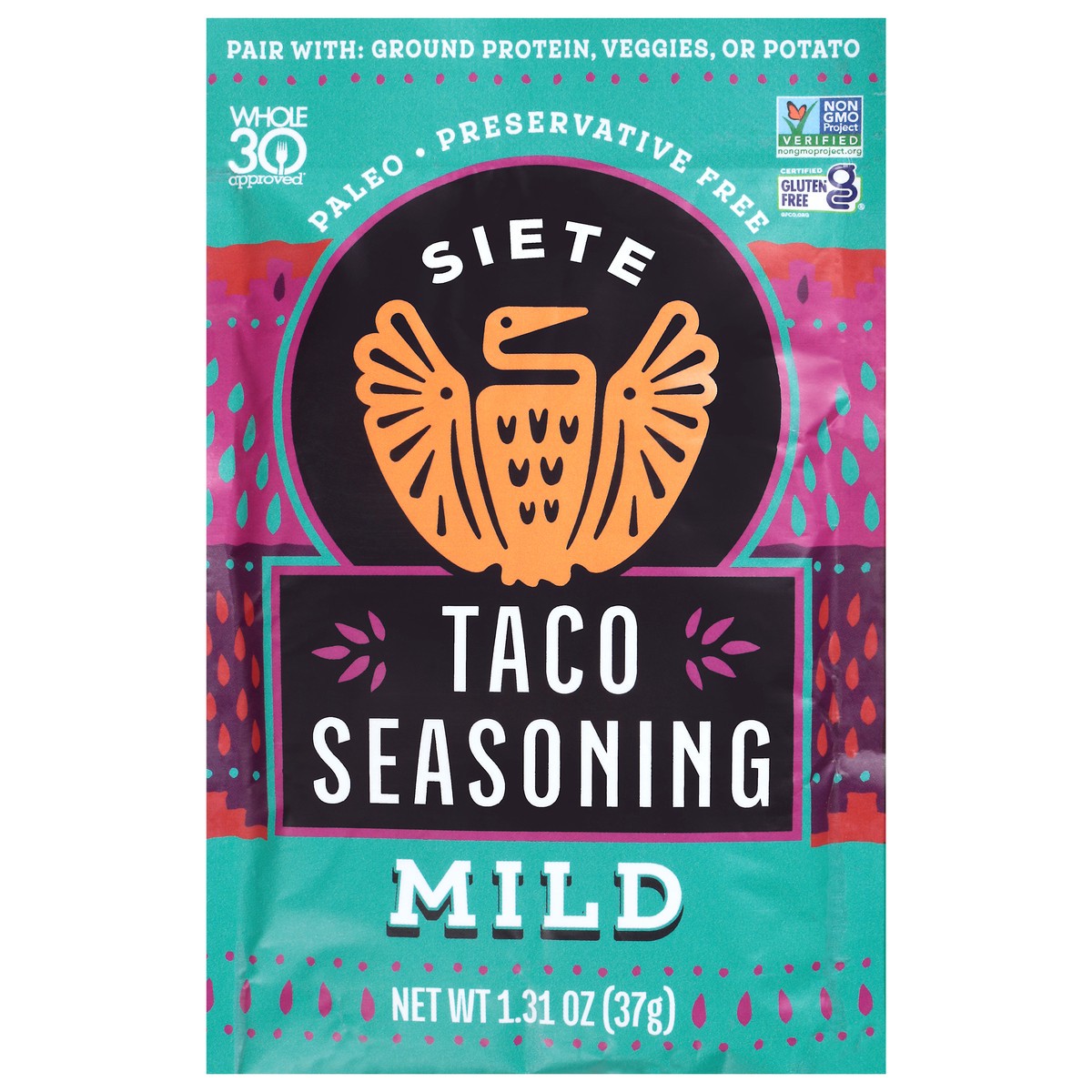 slide 1 of 13, Siete Mild Taco Seasoning 1.31 oz, 1 ct